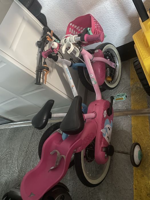 Bicicleta cor de rosa criança menina roda n14