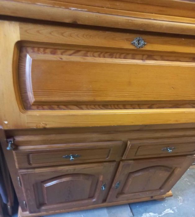 sosnowy drewniany komplet kredens komoda i nadstawka