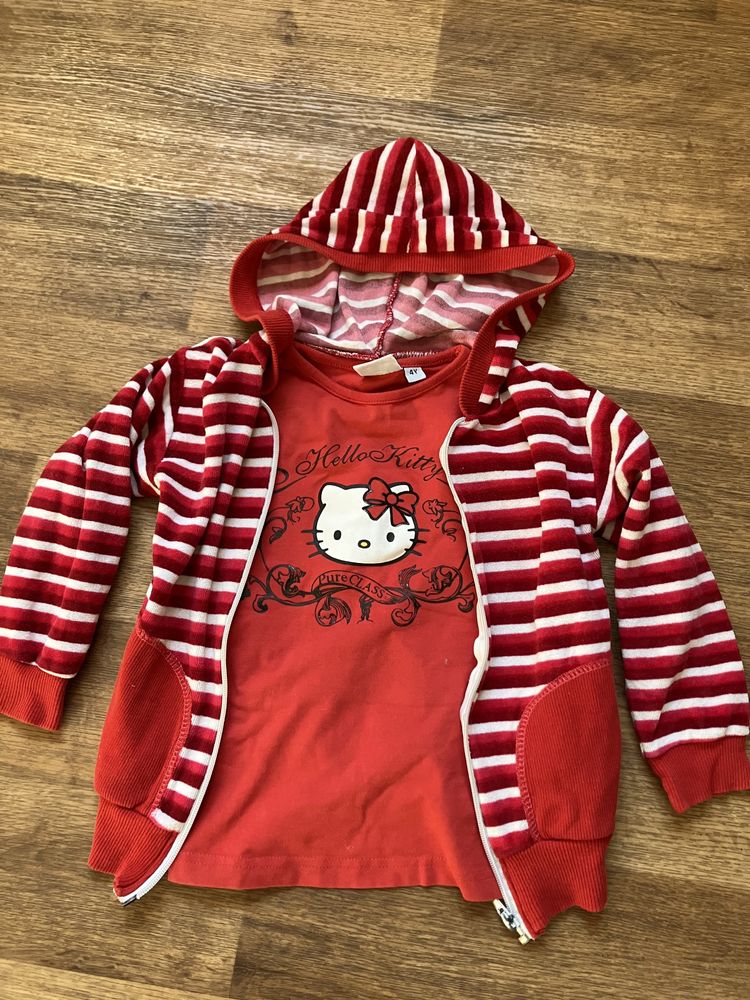 Ветровка 3-4 роки + кофта велюрова та футболка Hello Kitty