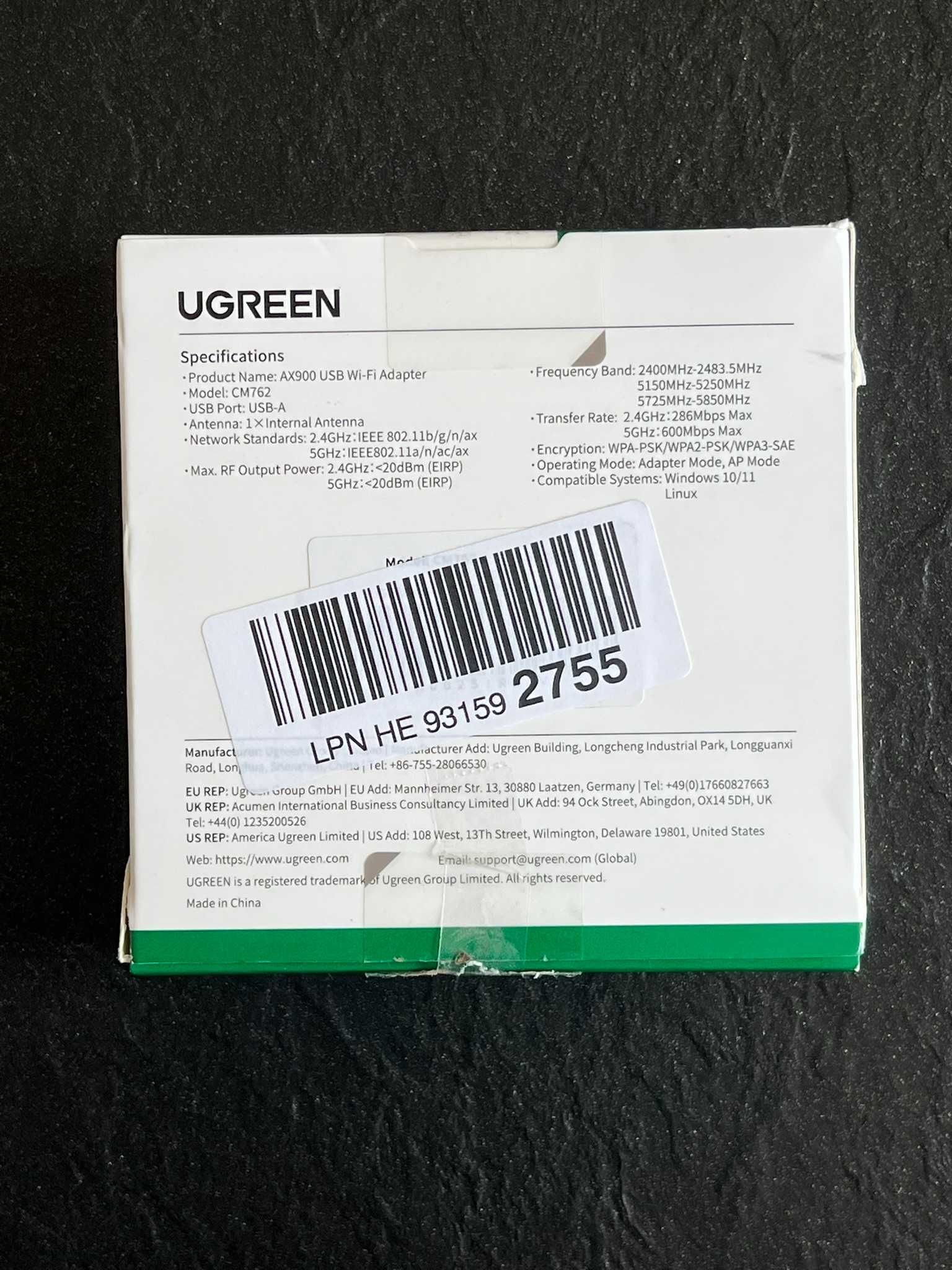 Adapter WLAN UGREEN AX900 WiFi 6