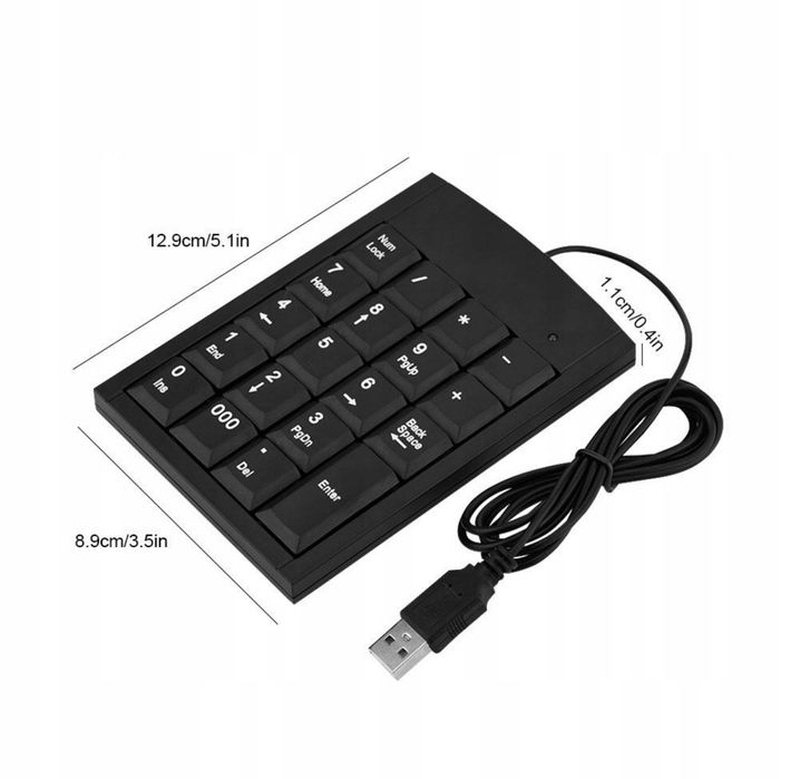 Klawiatura  Numeryczna do Laptopa Komputera na  USB