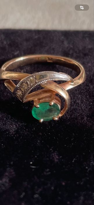 Кольцо золото 585 Изумруд с бриллиантами