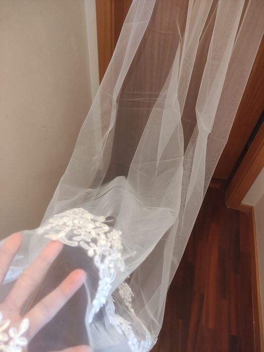 Véu Noiva Tule Renda 3M Pérola