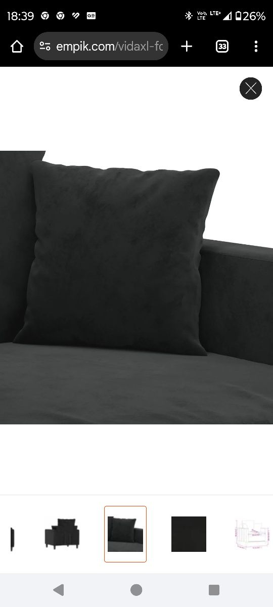 Fotel czarny 60cm.