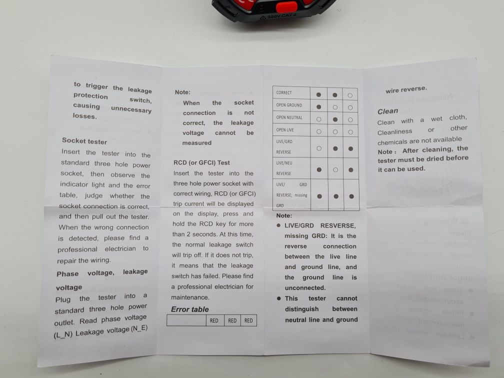 Tester napięcia gniazdek sieciowych z wyświetlaczem LCD Mayilon HT107