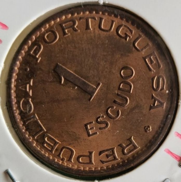 1 Escudo Angola 1974 Eixo Obliquo (8h) RARA