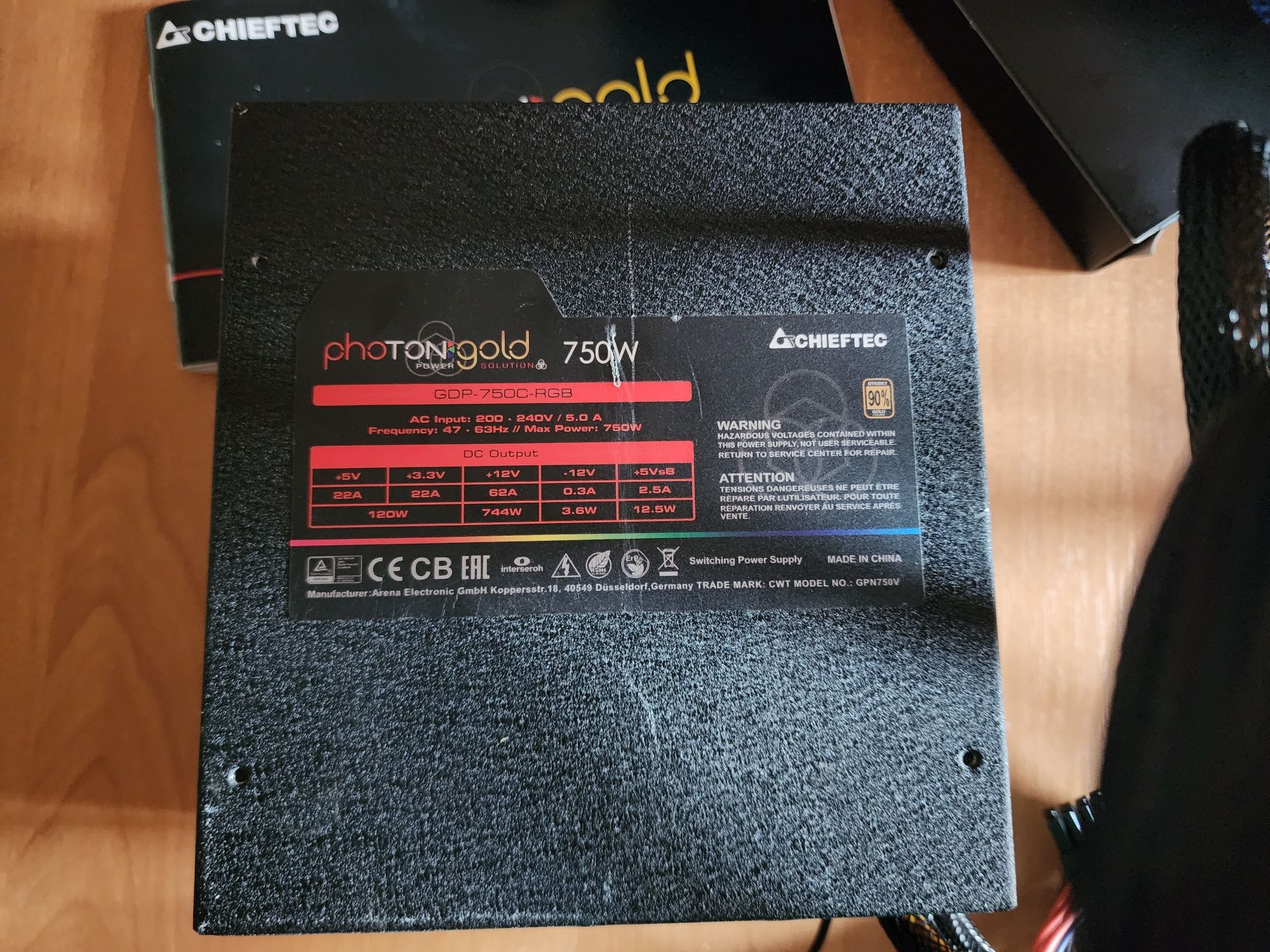 Блок питания Chieftec Photon Gold 750W RGB | 80+ Gold | Б/У