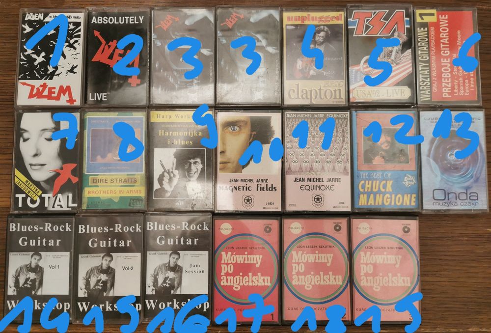 Kasety Magnetofonowe Dżem TSA Clapton Jakubowicz Jean Michel Jarre