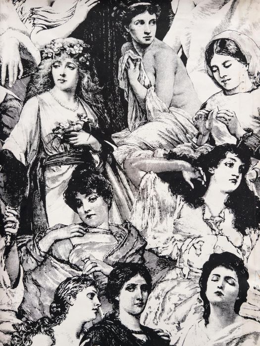 Grande impressão em papel de parede, anos 60