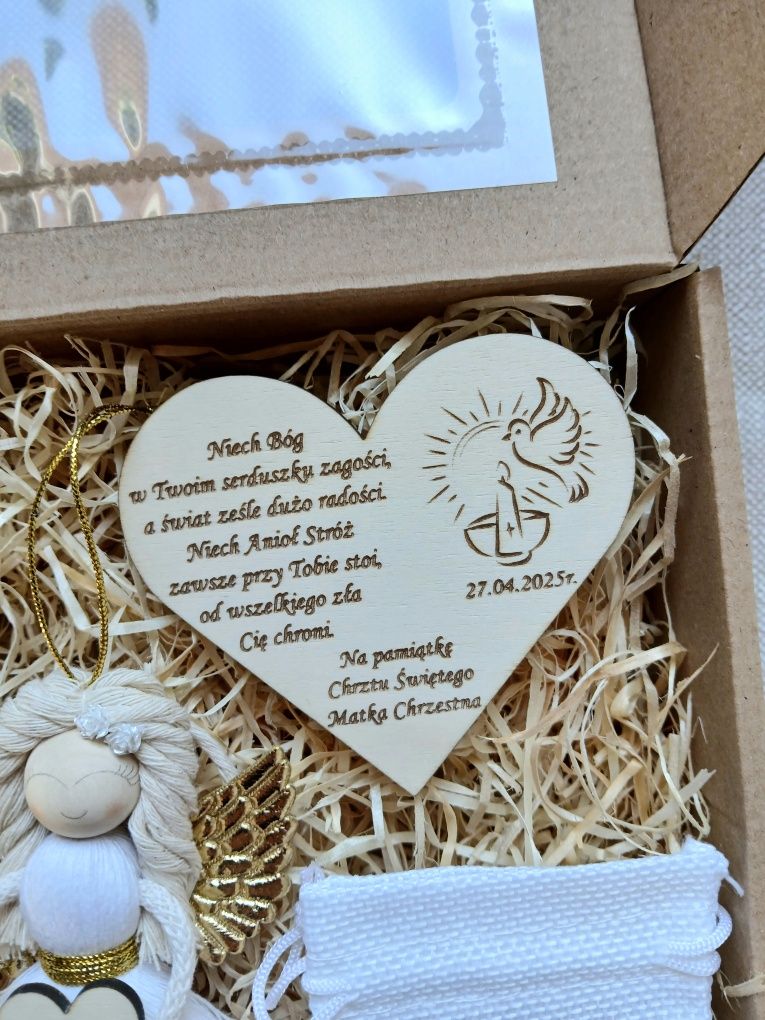 Pamiątka chrztu świętego box prezentowy prezent na chrzest