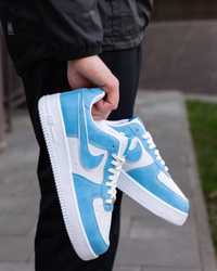 Чоловічі кросівки найк аір форс Nike Air Force White Blue 40-44