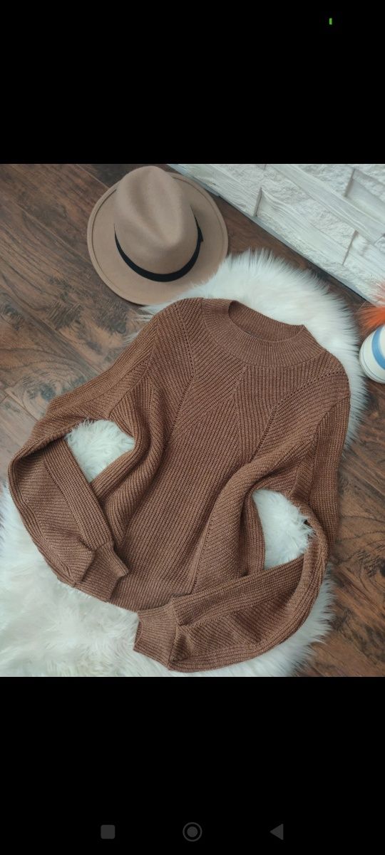 Primark Boho sweterek Bohemian bufiaste rękawki rozmiar S M