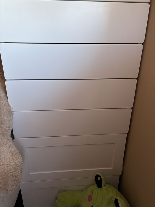 Cómoda c/6 gavetas, branco/branco, 60x57x123 cm