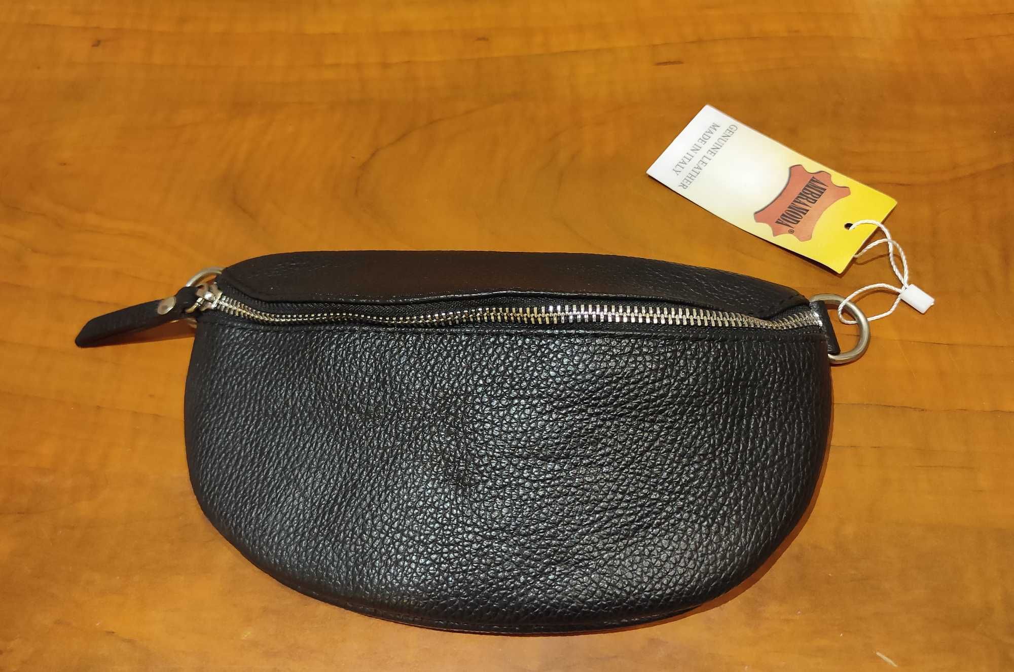 Nerka torebka skóra naturalna Genuine Leather Włoska / ITALY