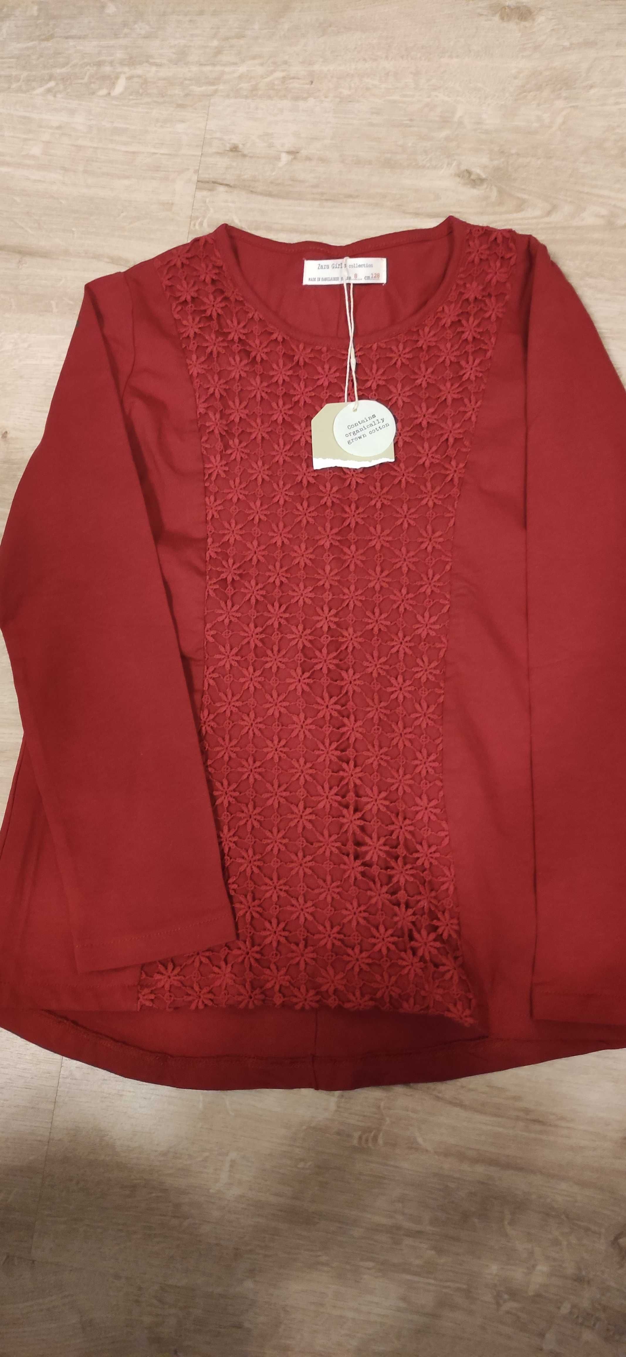 Bluzeczka czerwona dla dziewczynki NOWA ZARA 128