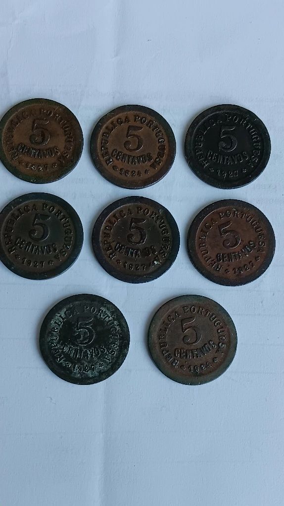 8 moedas de 5 centavos