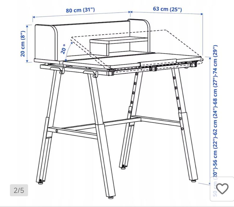 Biurko dziecięce Ikea model PIPLARKA