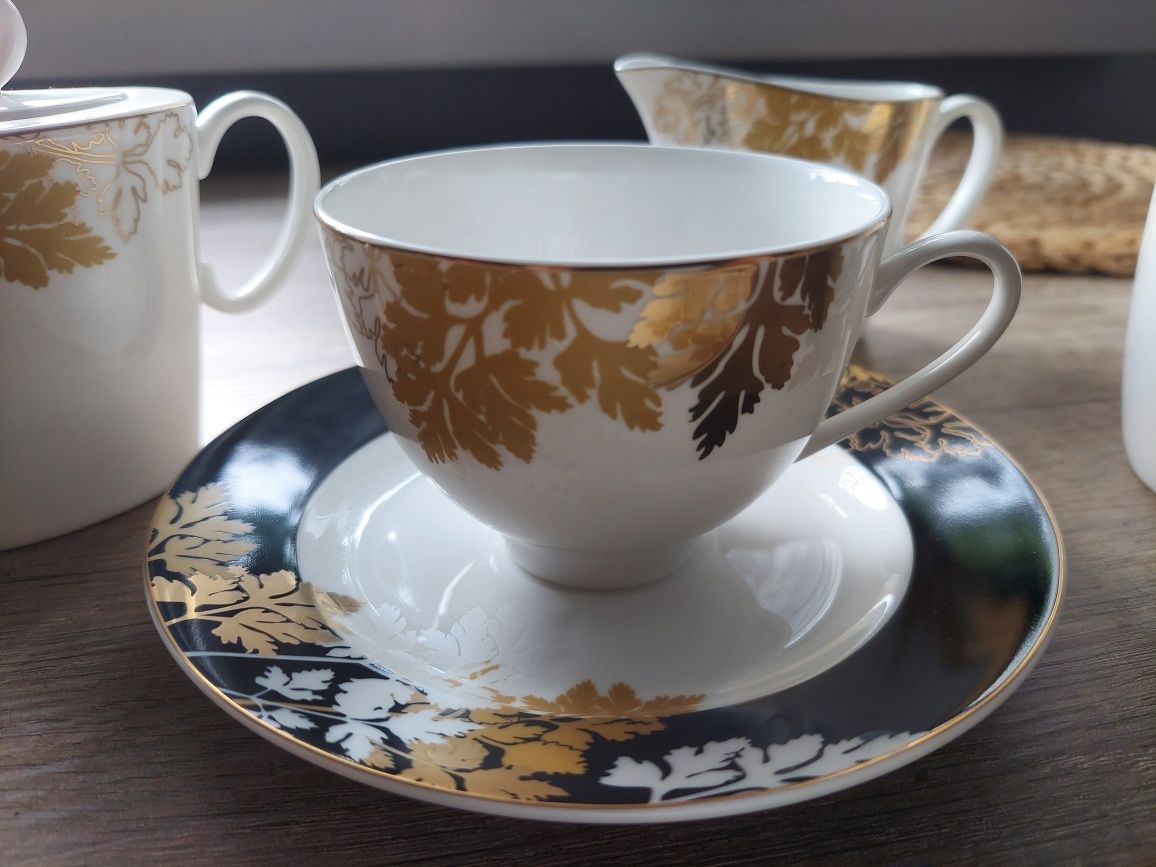 Serwis obiadowo kawowy/zastawa stołowa 12 os NOWY porcelana ALMI DECOR