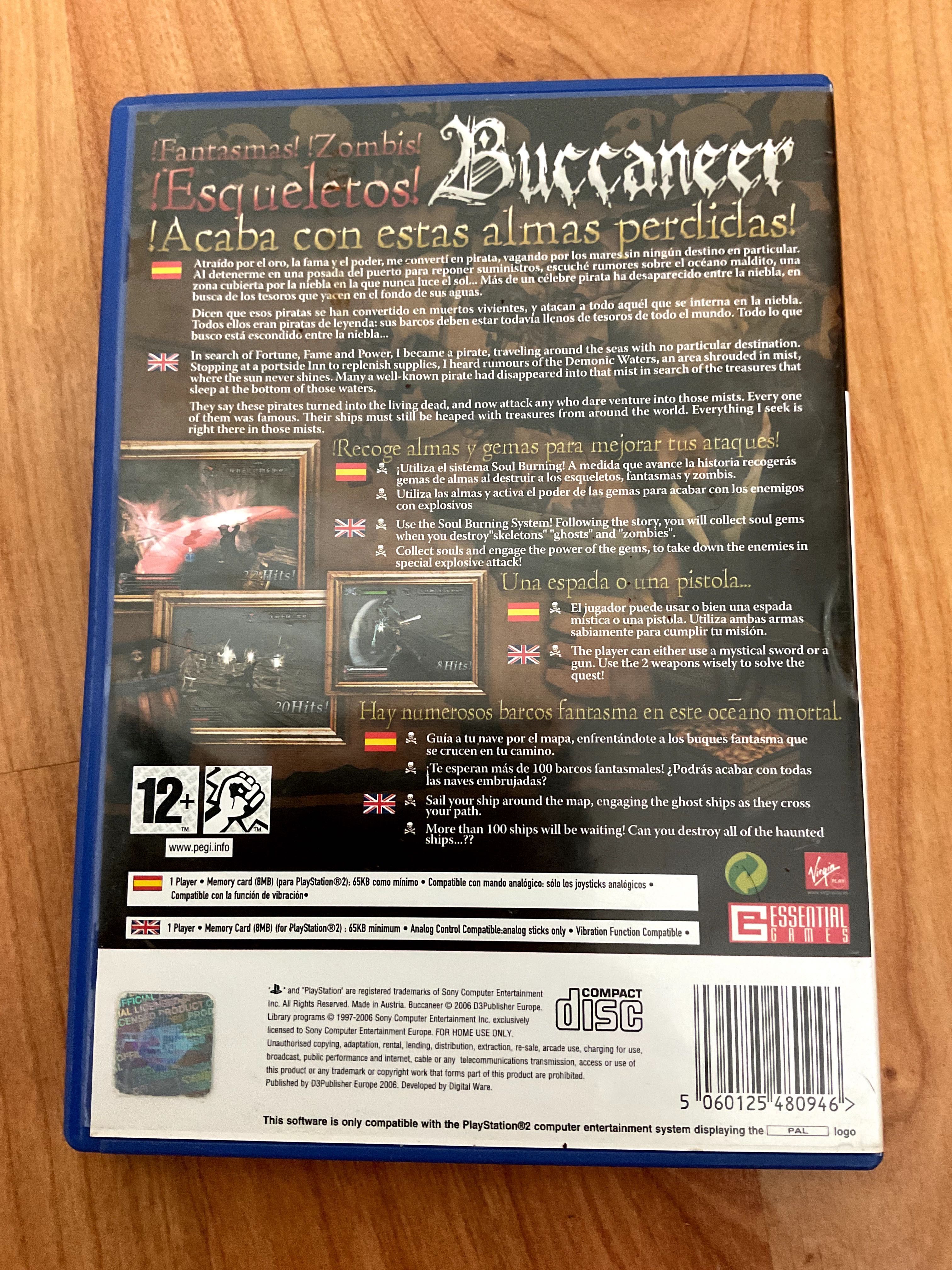 Jogo Buccaneer para Sony PlayStation 2 (PS2 - Capa Espanhol / Inglês)
