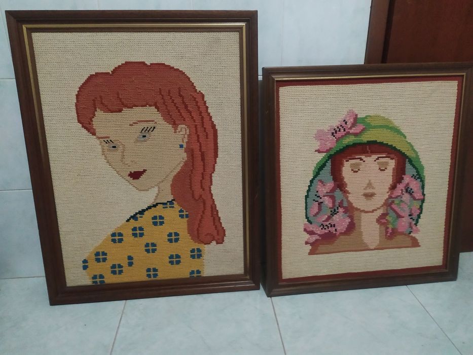 Quadros arraiolos com moldura