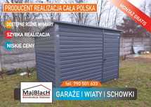 Garaż Blaszany Grafitowy do ogrodu / na działkę - Schowek  - Maj-Blach
