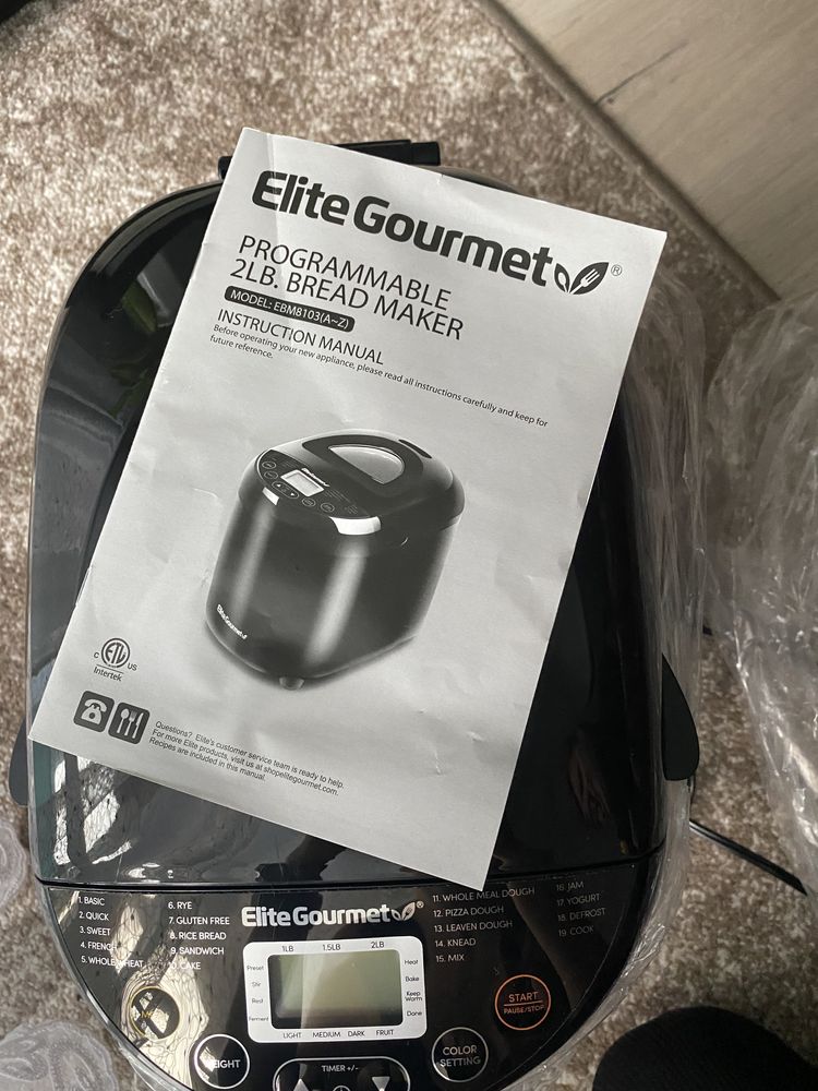 Хлібопіч Elite Gourmet 125v(USA)