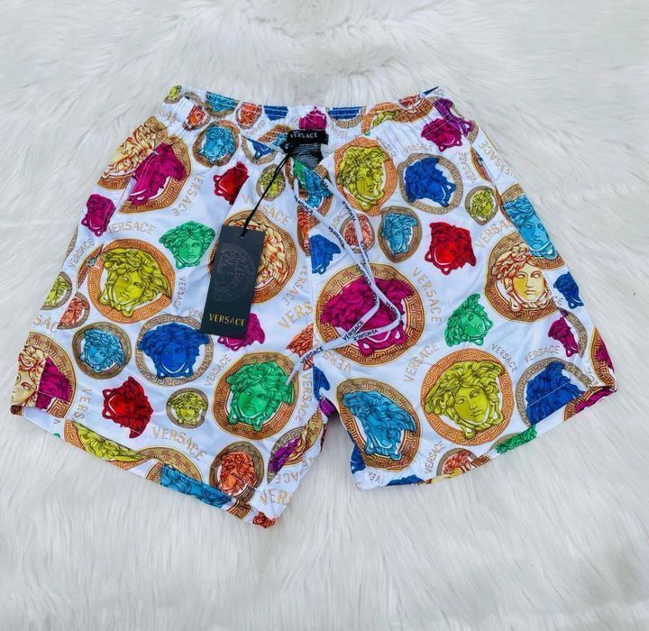 Шорты плавательные мужские Versace розовые пляжные для бассейна