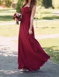Платье цвета марсала на свадьбу, вечернее на выпускно или любой случай