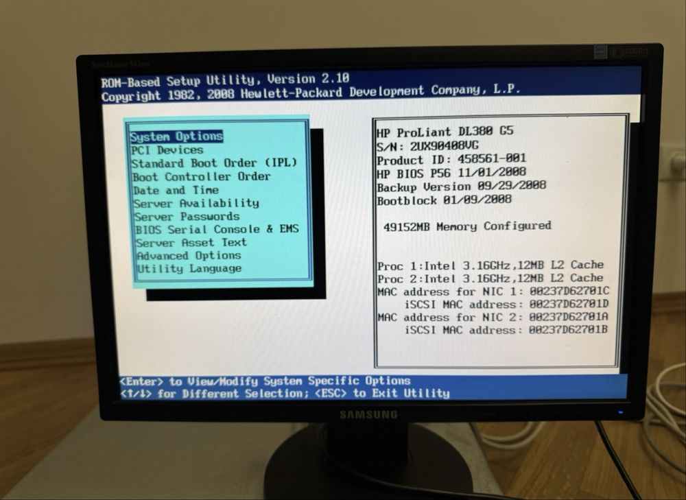 Сервер HP ProLiant DL 380 G5