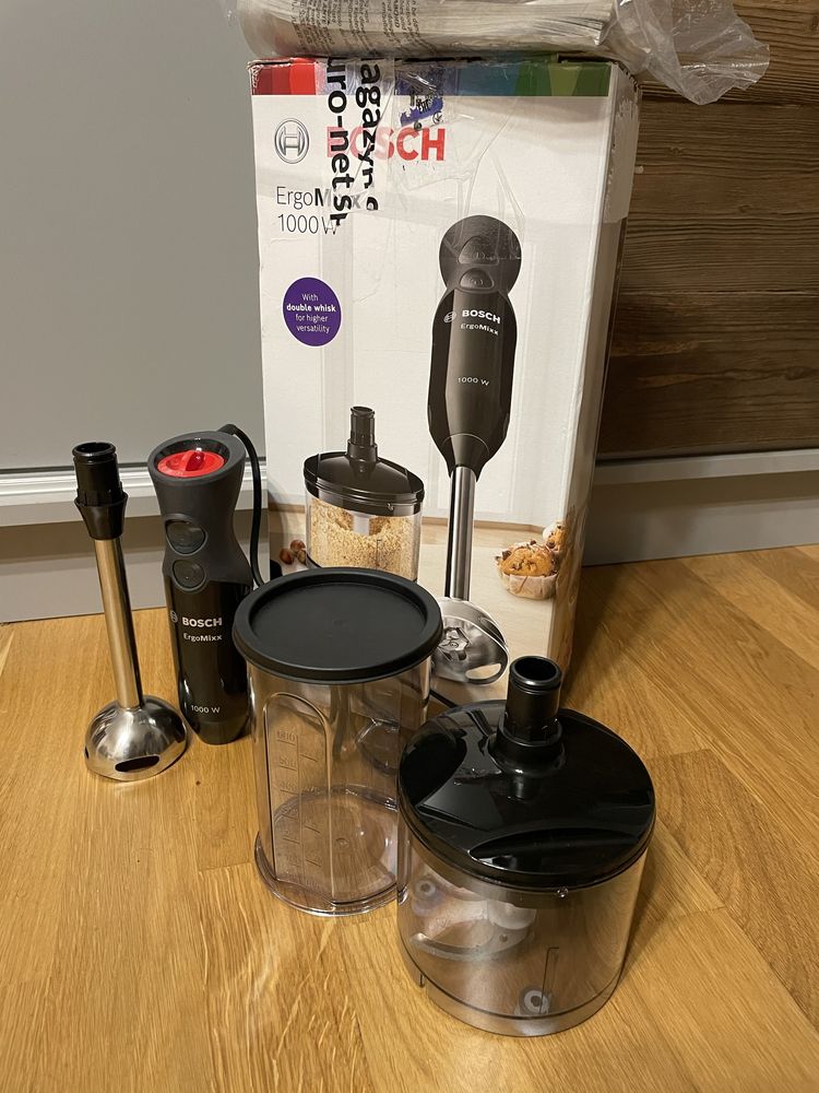 Blender Bosch Ergomixx 1000W rozdrabniacz zestaw okazja