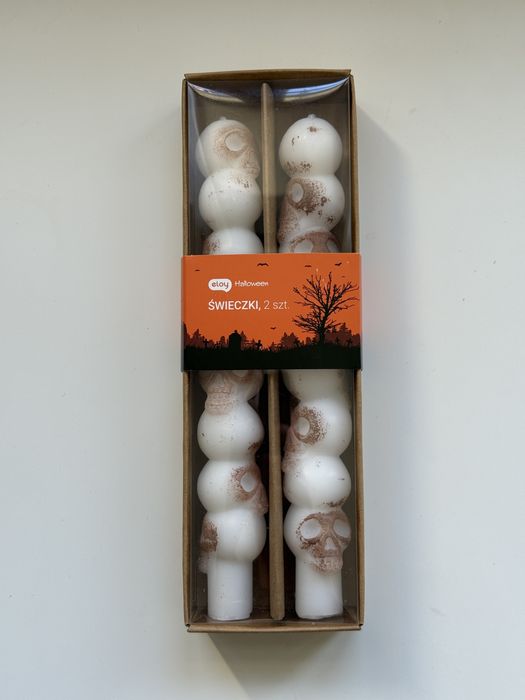 Świeczki Halloween czaszki 2szt. - wysokie