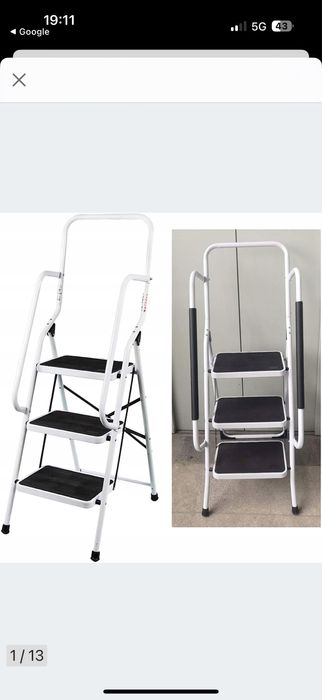 Drabina 3-stopniowa z porecza antyposlizgowa