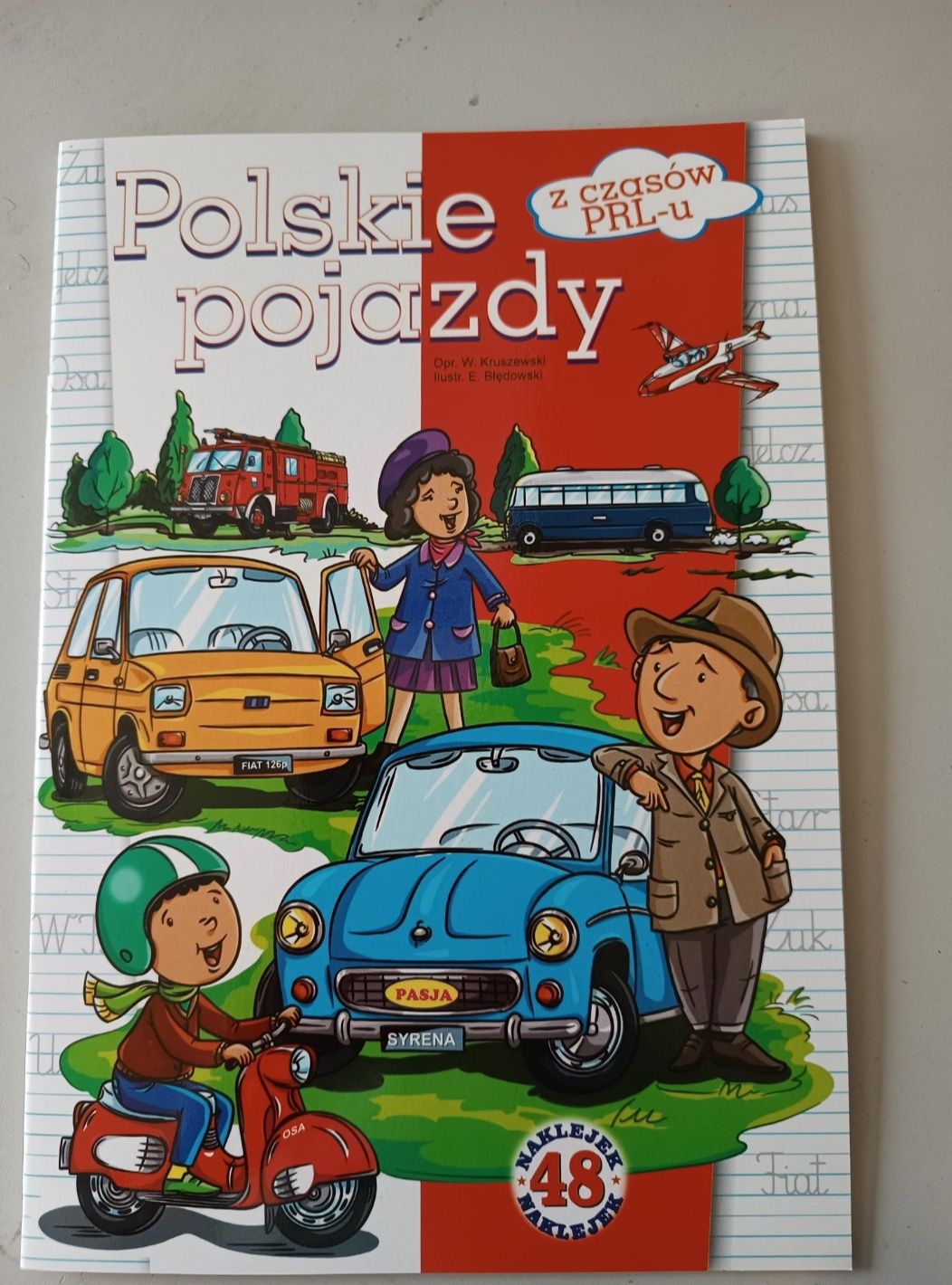Książka dla dzieci kolorowanka naklejki WSK Wfm komar fiat żuk pojazdy