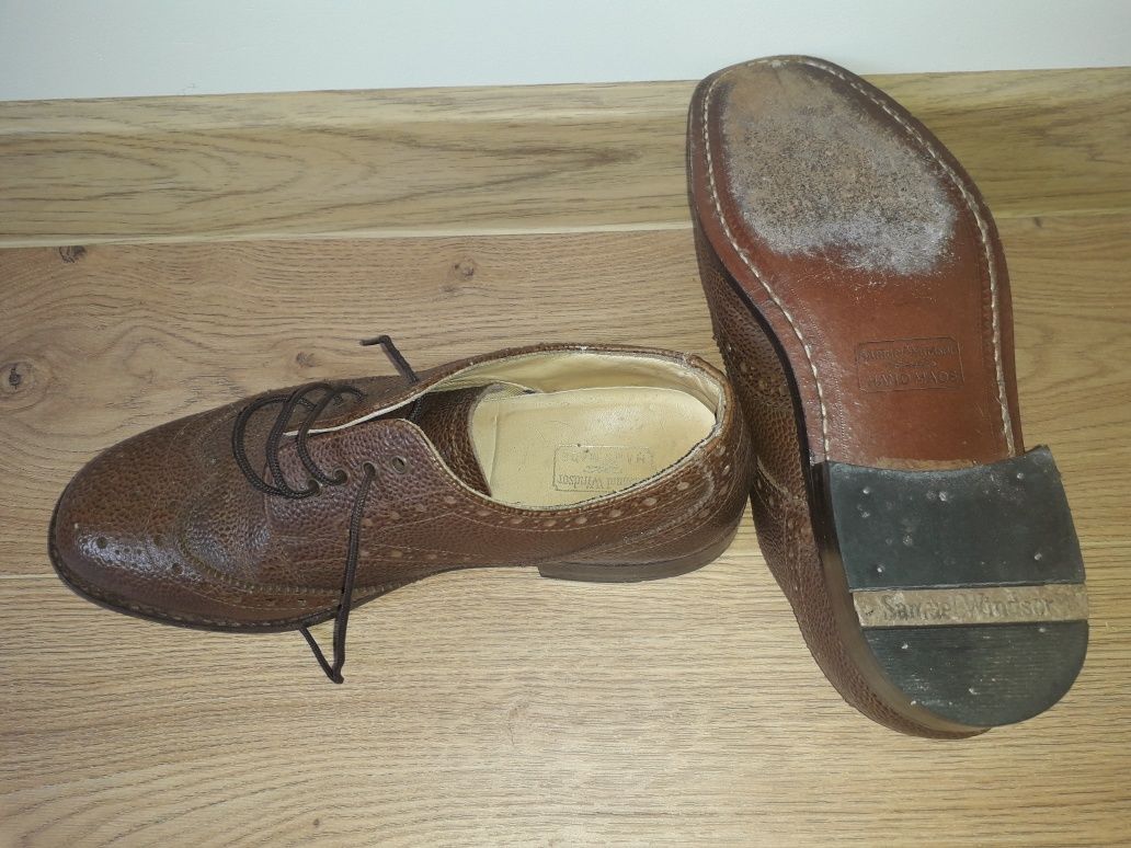Półbuty  męskie, skóra, SAMUEL WINDSOR HAND MADE, ręcznie robione/Nowa