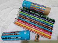 Caixa com 12 lápis + afia estão novos, artigo da UNICEF 2009