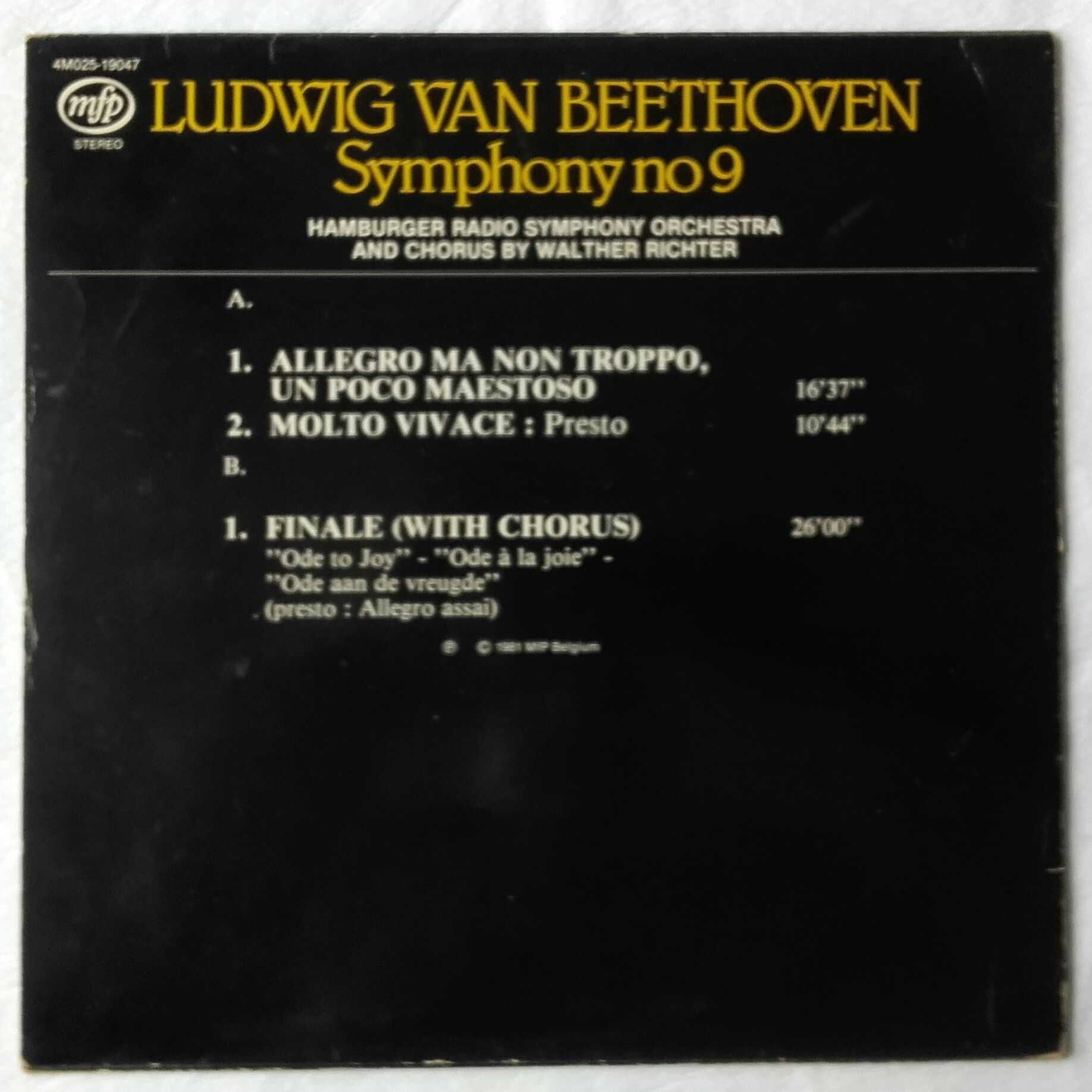 Ludwig Van Beethoven, symfonia nr. 9. płyta winylowa 1981 r.