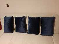 4 x poduszka ozdobna na łózko rogówkę kanapę fotel niebieska 54 x40 cm