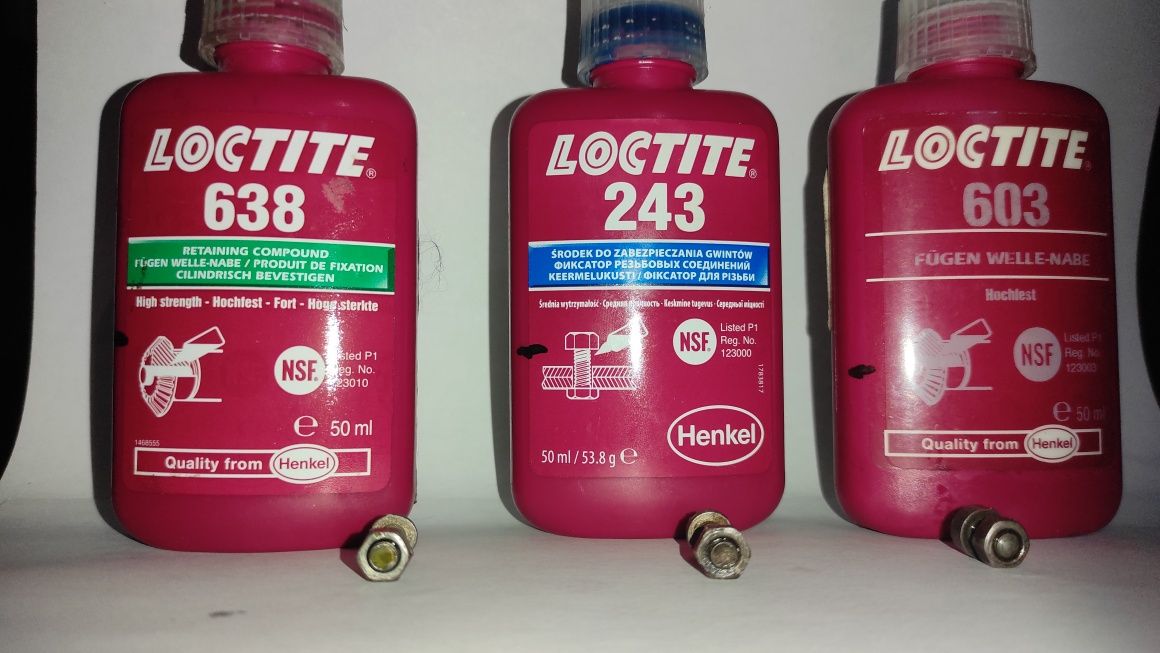 Loctite  243, 603, 638