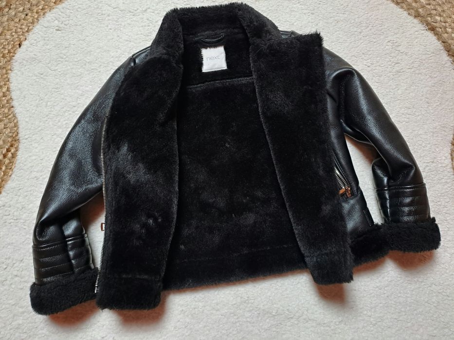 Kożuszek ramoneska na zime Next 122cm.