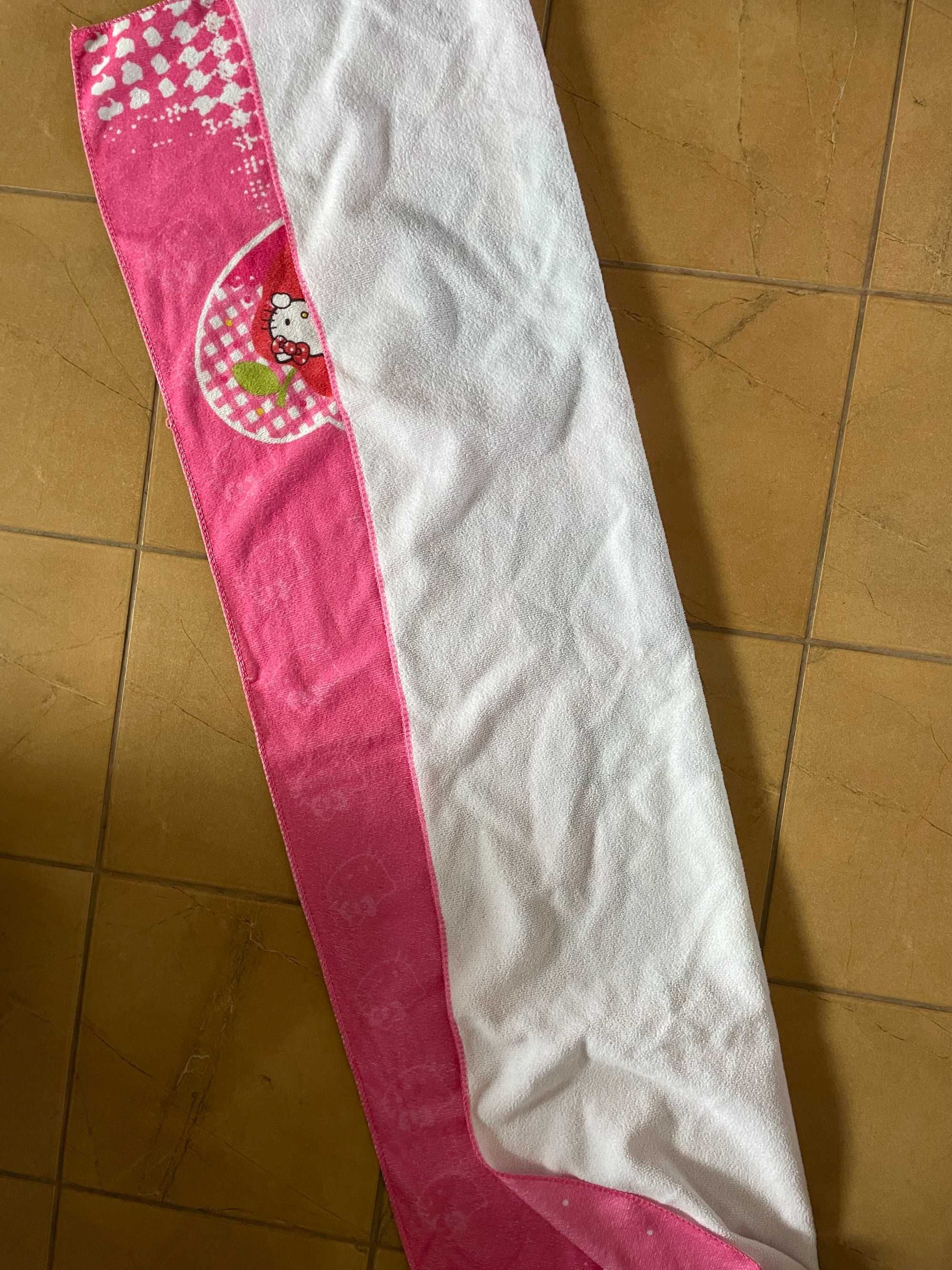 Różowy dziewczęcy ręcznik plażowy Hello Litty duży 69x138 nowy