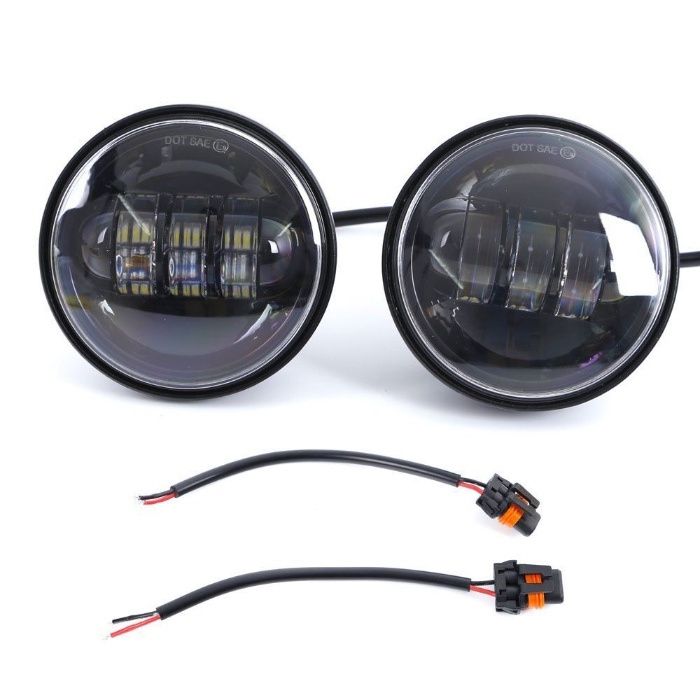 Par Faróis Ópticas Led Angel Eye Universais 70W Jeep wrangler e outros