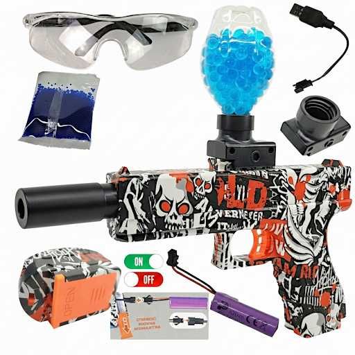 Automatyczny Pistolet na Kulki Żelowe (Gel Blaster) – Wzór Graffiti!