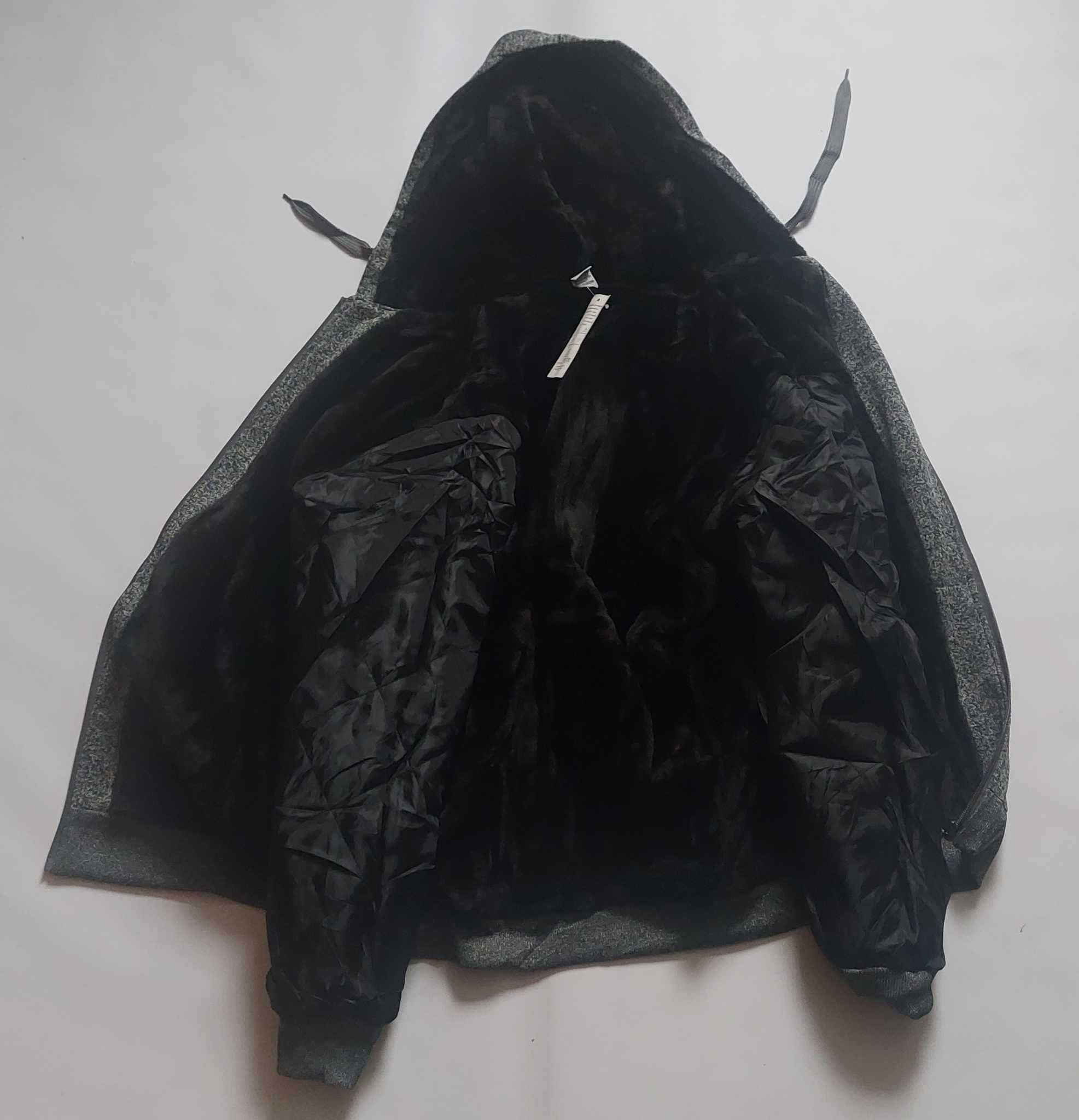 Bluza męska gruba ocieplana futerkiem melanż Blue Jeans PL0726 r 3XL
