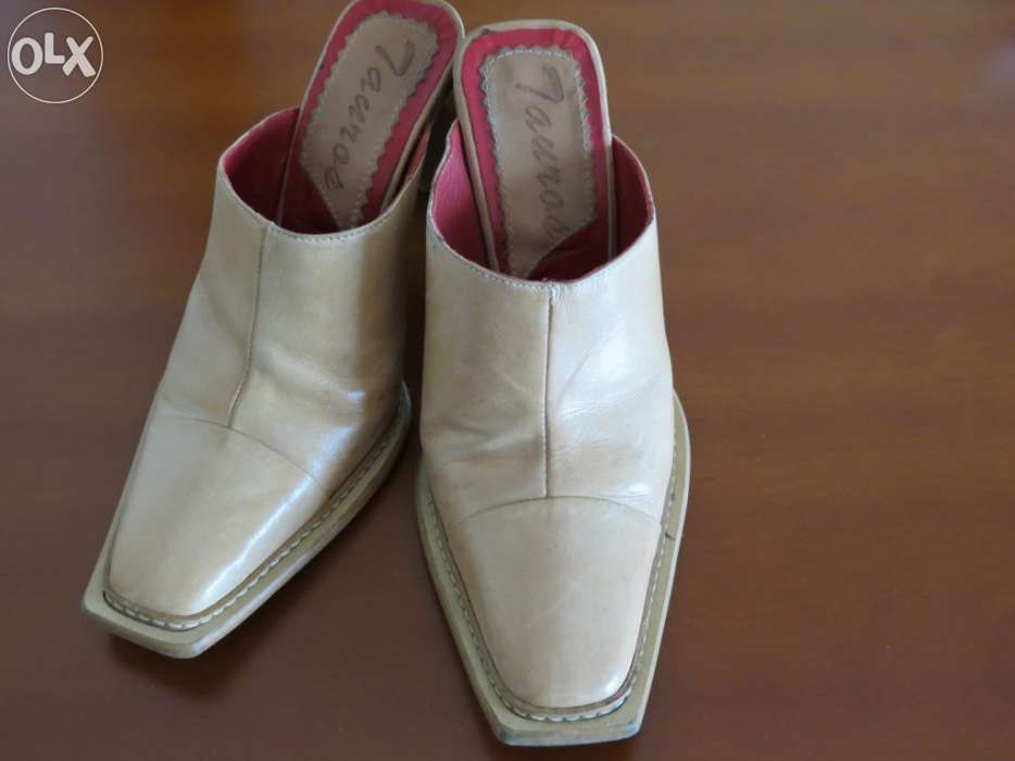 Sapatos / mules beje - nr. 35 em pele - excelente estado!