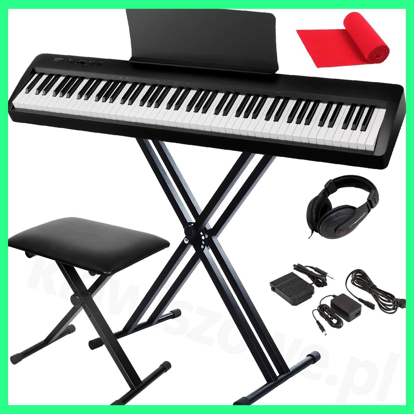KAWAI ES60 CZARNE PIANINO  + Statyw X + Ławka + Słuchawki |ZESTAW