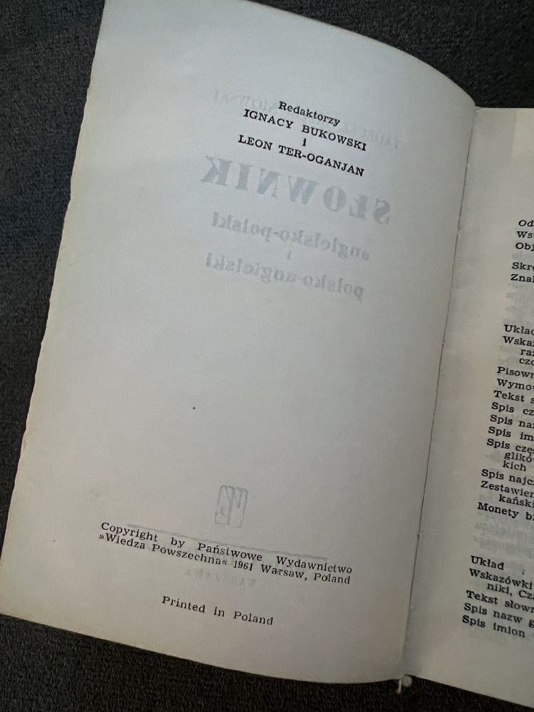 Stary słownik 1961 polsko angielski angielsko polski