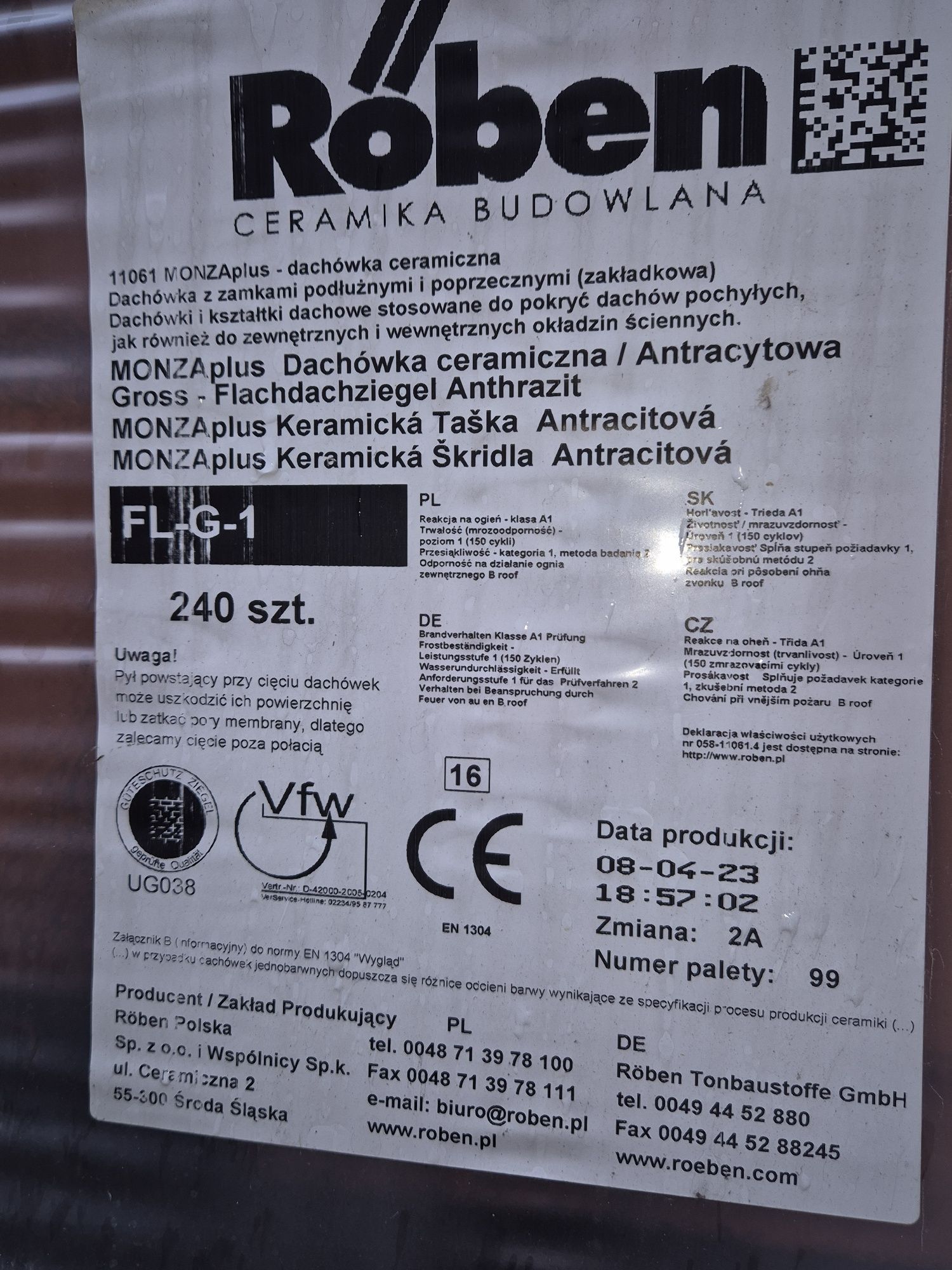 Dachówka Roben ceramiczna cena za 1 sztukę