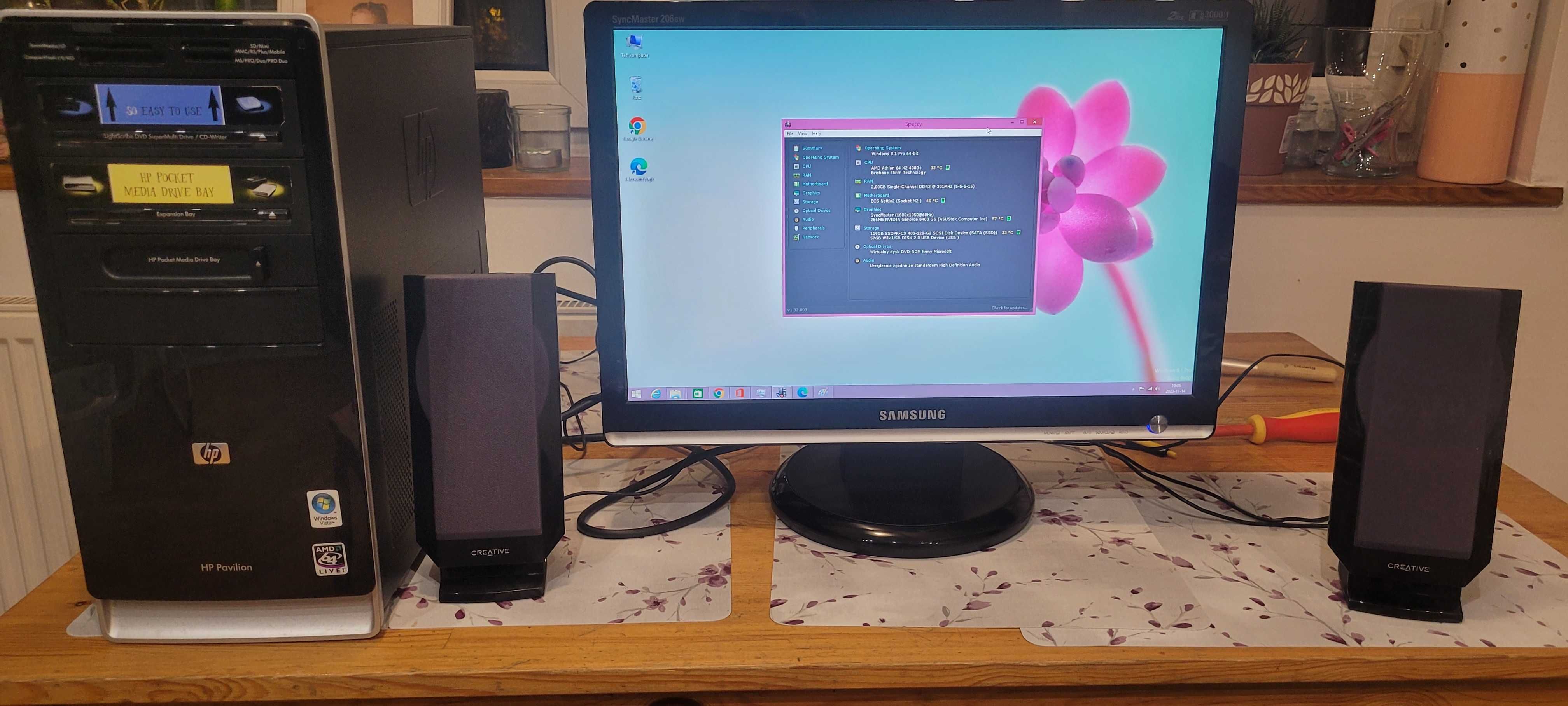 Komputer do pracy/nauki z monitorem i głośnikami