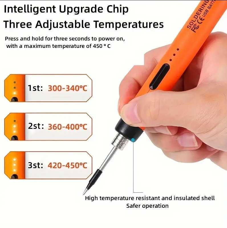 Набор: Аккумуляторный USB паяльник, паяльник с дисплеем