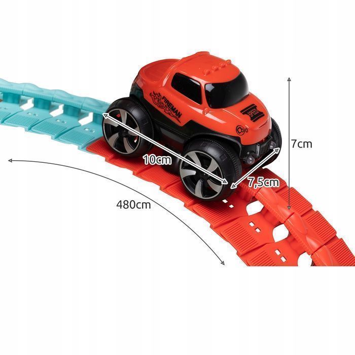 Tor Wyścigowy Samochodowy Tory Wyścigowe Zestaw + Autko 4,8m